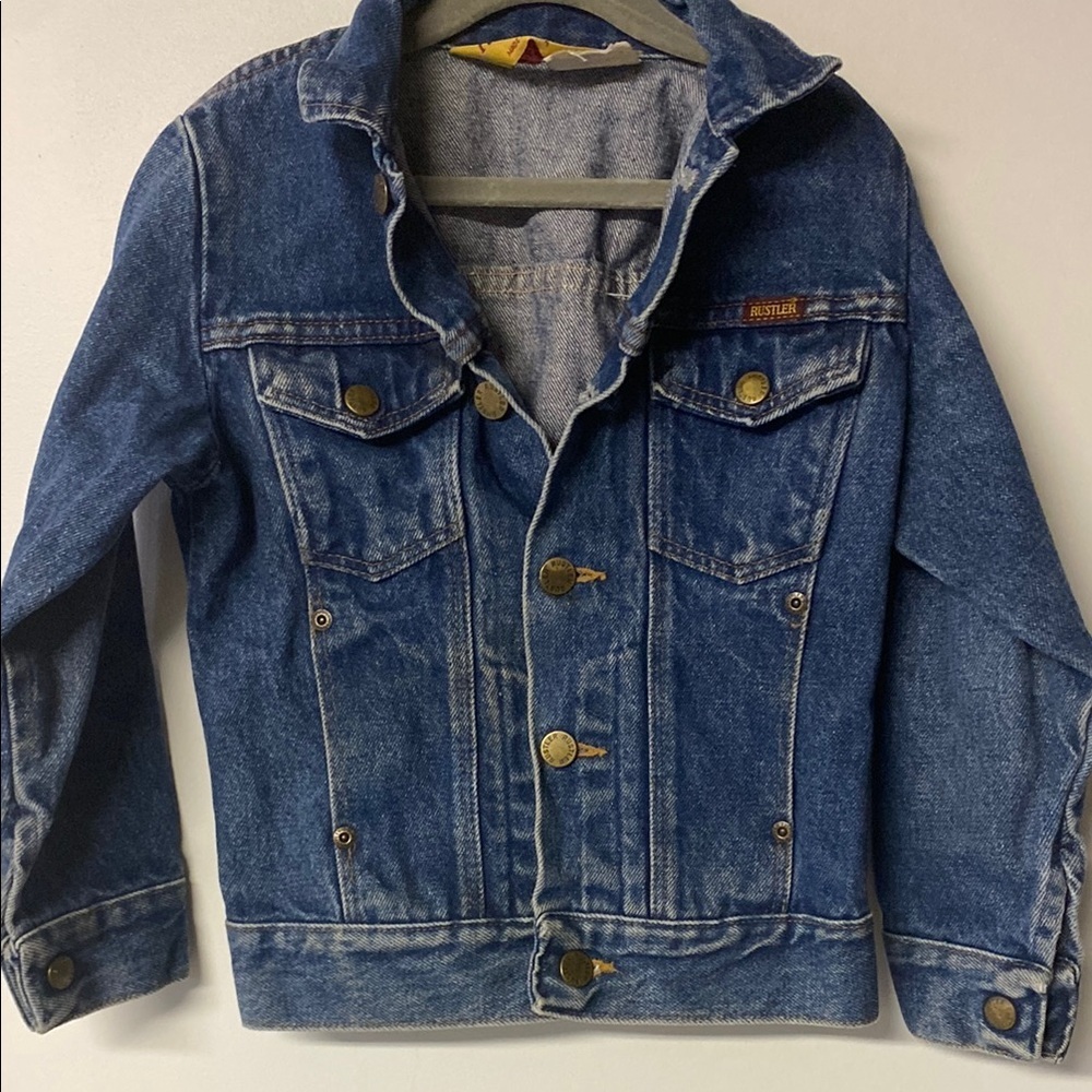 RUSTLER Vintage Kids Blue Denim Jacket